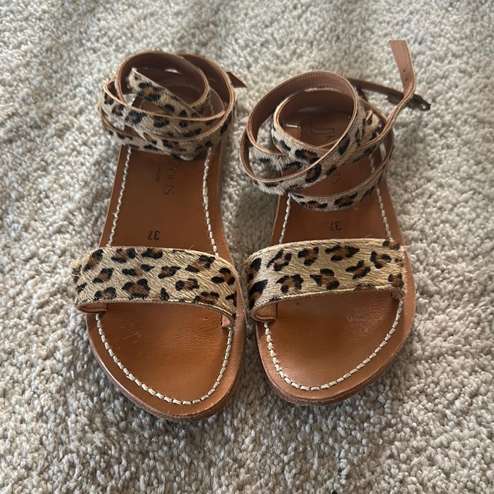 K.Jacques Leopard Print Sandals